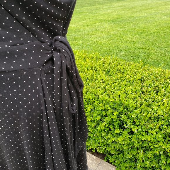 LOFT Polka Dot Print Sleeveless Wrap Dress - Picture 3 of 7